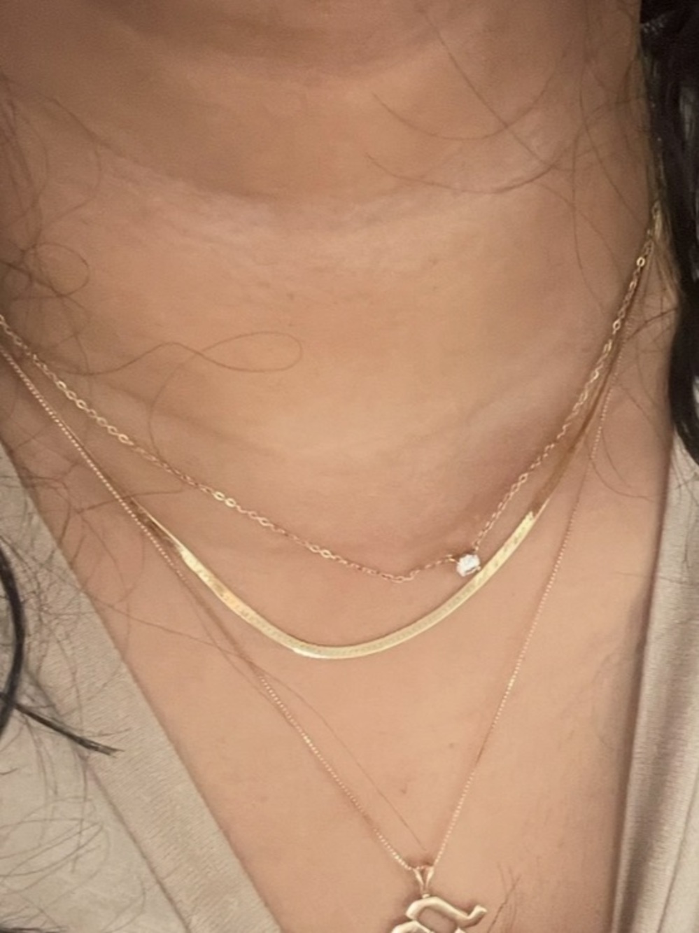14k gold herringbone chain